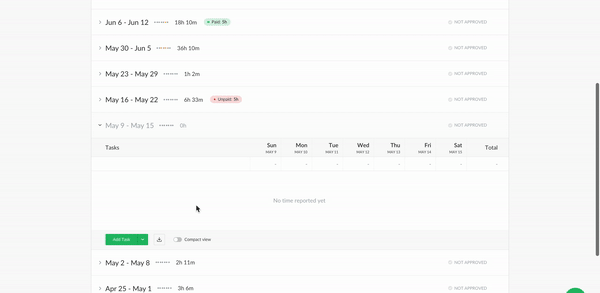 empty weeks on timesheets, time off changes + small tweaks