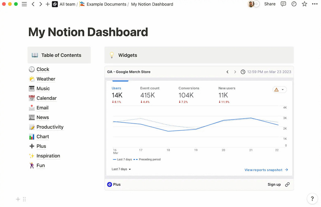 handpicked notion widgets: simplify scheduling and planning