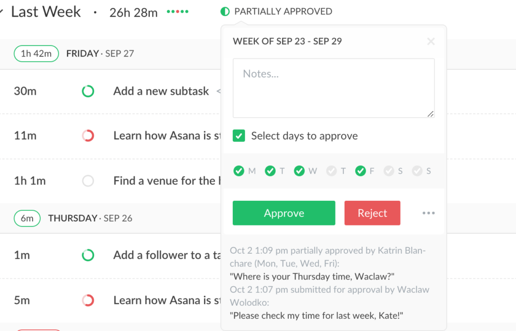 decide who approves your timesheet