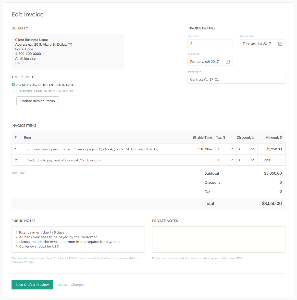 billing and invoicing software with project management features