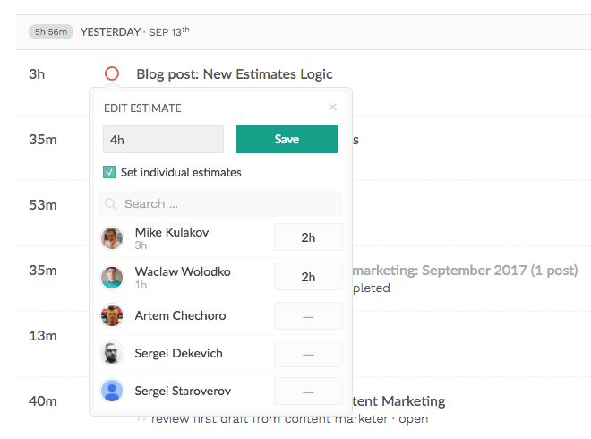 new estimates logic, redesign and refactoring