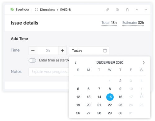 Linear manual time entries