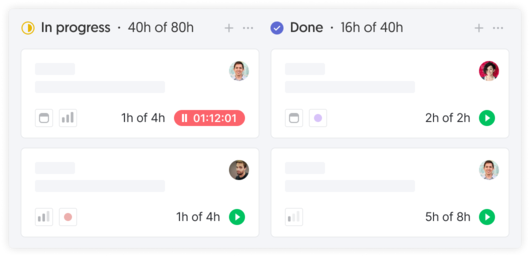 Time and estimates along task title