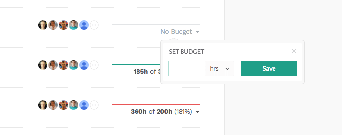 keep track of project budget by costs and/or total hours