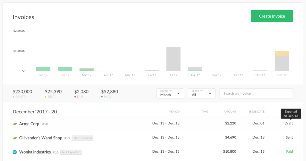 everhour invoicing integration: quickbooks, xero and freshbooks