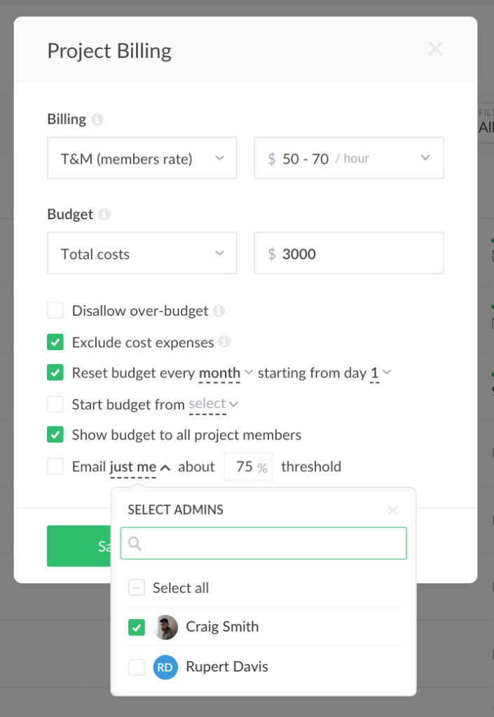 billing and budgeting enhancements